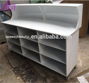 Thiết Kế Bàn Tiếp Tân Khung Gỗ Nhung Màu Vàng Hồng Hình Vòng Cung Hiện Đại - Product Image 3