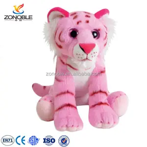 Brinquedo de pelúcia macia dos miúdos, tigre de pelúcia fofo rosa personalizado