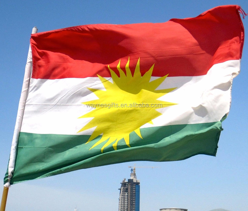 Layanan OEM Harga Murah Bendera Nasional Kurdistan Hijau Merah Putih