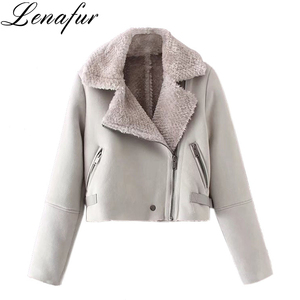 Calidad chaqueta de invierno abrigo mujer <span class=keywords><strong>Artificial</strong></span> falso Piel de lana de mujer chaqueta nueva. - Product Image 1