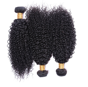 3 Bundles บราซิล Virgin Jerry Curl 7A เกรด Weft ธรรมชาติสีผสมความยาว