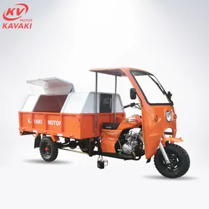 KAVAKI MOTOR 150CC çin üç tekerlekli motosiklet kargo kapalı kabin 3 Tekerlekli çöp motosiklet 400cc