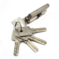Cylindre de serrure de porte en laiton brossé nickel haute sécurité Double profil ouvert avec goupilles antivol
