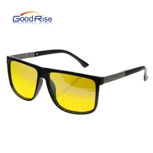 GR2004a Wholesale Cheap Unisex Night Driving Glasses Car Driver Glasses Yellow Lens Night Vision Goggles Sunglasses 2021