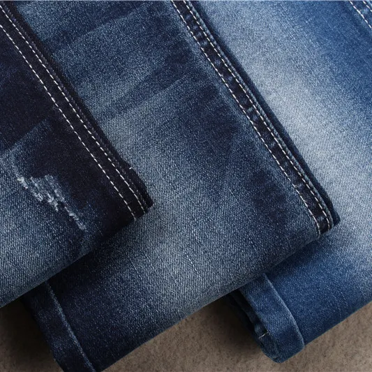 Großhandel Indigo Baumwolle Stretch Denim Jeans Material Stoff für Frauen aus Stoff herstellung