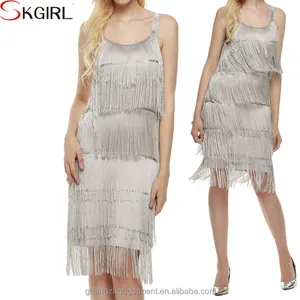 Wholesale 1920s costume tassel layered fringe party gowns great fancy flapper gatsby dress for ladies