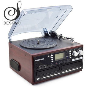 Giradischi USB Retrò con <span class=keywords><strong>Lettore</strong></span> <span class=keywords><strong>CD</strong></span> Doppio, <span class=keywords><strong>Radio</strong></span> e Registratore a <span class=keywords><strong>Cassette</strong></span> in Vendita - Product Image 3