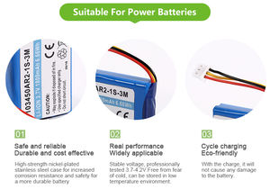 Aparelho de Pesca Utiliza Baterias de Lítio Recarregáveis Planas 103450AR2-1S-3M 3.7V 1800mAh com Conector Molex 51021 - Product Image 5