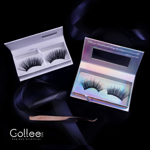 Gollee con el paquete personalizado caja de Glam Punta de Color al por mayor individuales de visón de imitación de seda pestañas - Product Image 1