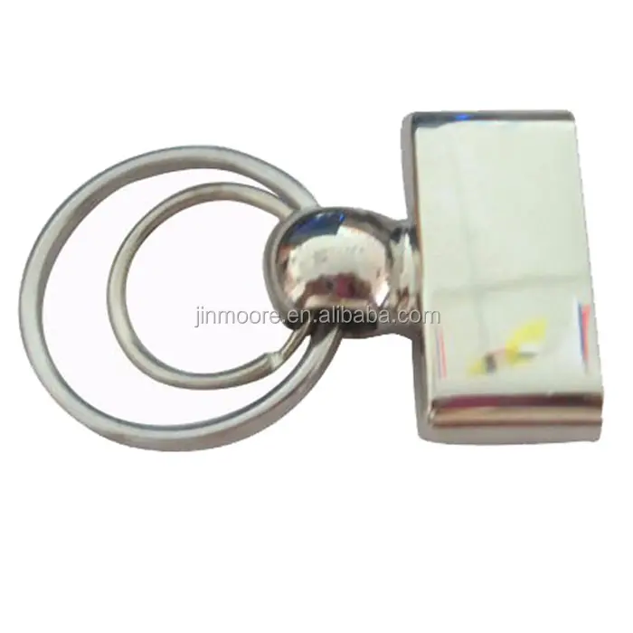 MSKY02 Factory Wholesale Zinc Alloy Head Leather Keychain With Double Split Key Rings