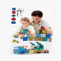 Transformable juguete de plástico para niños, Robot Transformable con número divertido, 10 en 1