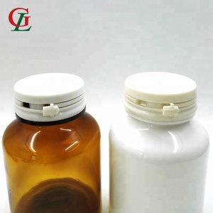 200cc PET rotondo ambra bianco tappo a prova di manomissione bottiglia di plastica a prova di manomissione bottiglia di medicina farmaceutica - Product Image 3