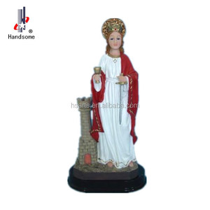 Sculpture Art Déco en Résine de 12 pouces, Statue de Sainte <span class=keywords><strong>Barbara</strong></span>, Modèle Personnalisable, Peinture pour Cadeaux Religieux de Noël, Base en Résine Peinte - Product Image 2
