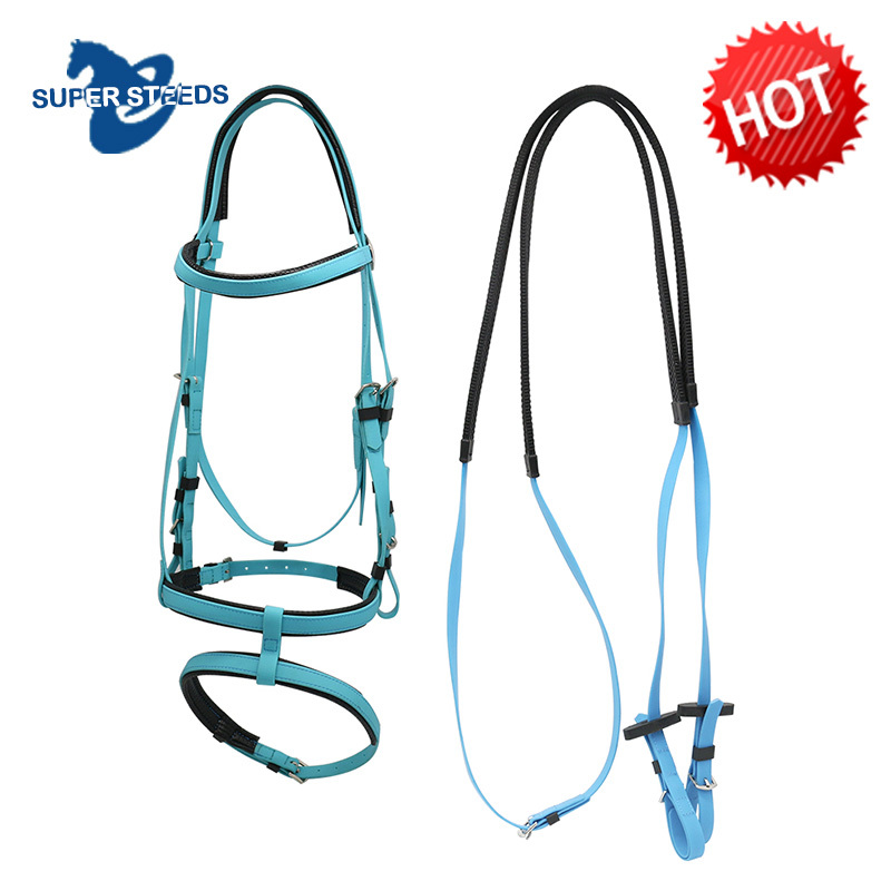 Flexible Fantaisie PVC Et TPU Racing Bride De Cheval Avec Muserolle Double Ensemble