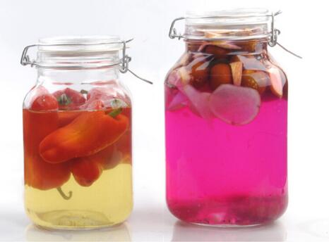 Haonai glassware glass jar with tight lid food storage glass jar with lock food jar