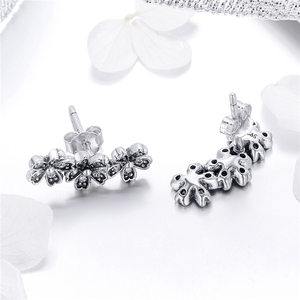 Contracted <strong>Daisy</strong> Stud <strong>Earrings</strong> 925 Sterling <strong>Silver</strong> Flower <strong>Earrings</strong> for Women - Product Image 4