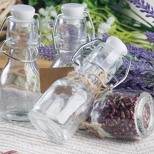 Chai Thủy Tinh Mini <span class=keywords><strong>Swing</strong></span> <span class=keywords><strong>Top</strong></span>-Chai Thủy Tinh Trong Suốt 15 Gói Với Nắp Lật Để Trang Trí Đám Cưới, DIY, Gia Đình, Ủng Hộ Bữa Tiệc, 2-Ounce - Product Image 5