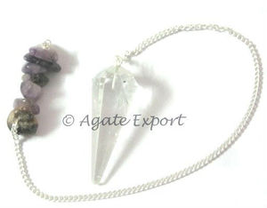 Pendules en Agate Naturelle Faits à la Main Effet Œil de Chat avec Éclats d'Améthyste en Gros - Product Image 1