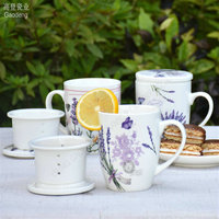 Jiangaodeng — tasse personnalisable réutilisable en céramique, avec filtre et couvercle, gobelet à thé avec infuseur
