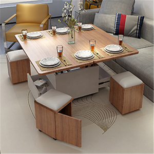 Multifunctional Lift Top <strong>Coffee</strong> <strong>Table</strong> <strong>with</strong> Storage Stools and <strong>Wheels</strong> for Apartment Living Room - Product Image 2