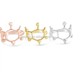 Thiết Kế Mới Vòng Phân Tử Caffeine Những Người Yêu Thích Cà Phê Và Những Người Đam Mê, Nhẫn DNA Khoa Học Nerdy Độc Đáo - Product Image 1