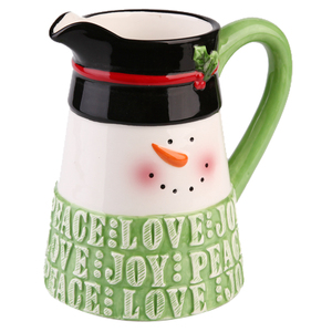 Pichet à lait en céramique Père Noël de Noël avec poignée pour café, lait et eau - Product Image 2