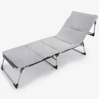 Cama plegable de Metal individual para dormir, portátil, para exteriores, con colchón