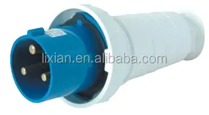 Potencia industrial de seguridad plug hombre mujer venta caliente LX-033 63A yueqing CEE proveedor azul IP67