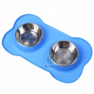 S ukuran mangkuk anjing baja tahan karat dengan alas silikon antiselip tugas berat antikunyah ramah lingkungan tempat makan air makanan hewan peliharaan - Product Image 4