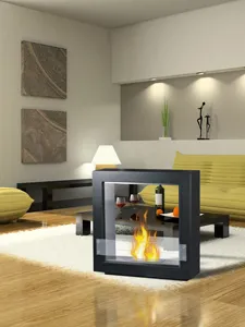 Ethanol Fire Modern Style Luxury Real Fire Fireplace Indoor Decoration Free Standing Ethanol Fireplace