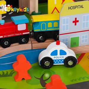 2024 Bán Buôn 90Pcs Giáo Dục Bằng Gỗ Bảng Top <span class=keywords><strong>Train</strong></span> <span class=keywords><strong>Set</strong></span> Cho Trẻ Em W04c009B - Product Image 3