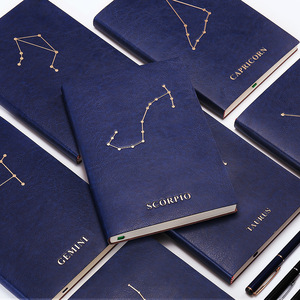 Fabrik Großhandel Einzigartige <span class=keywords><strong>12</strong></span> Const ellation Blau Schwarz Leder Notizbuch Journal Schreib plan Notizbuch - Product Image 1