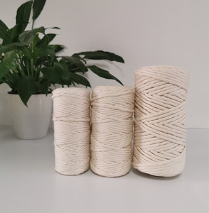 <span class=keywords><strong>Cuerda</strong></span> de macramé de algodón de una sola hebra natural, 3mm, 4mm, <span class=keywords><strong>5mm</strong></span>, a la venta - Product Image 1
