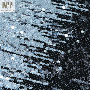 Nanyee Dệt 5Mm Màu Đen + Bạc Sọc Lặp Lại Spangled Sequin Vải - Product Image 2