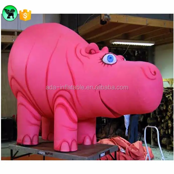 Birthday party garden decoration giant 3m high pink animal inflatable hippo for event decoration ST314