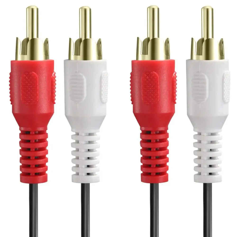 Cabo 2 rca duplo/de áudio estéreo 2rca macho para conector macho