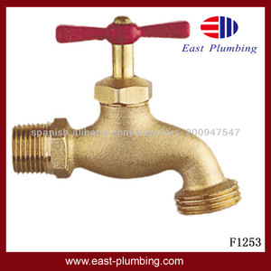 Cuerpo <span class=keywords><strong>De</strong></span> Latón Montaje A Pared Con Grifo <span class=keywords><strong>De</strong></span> La Manija Plástica / Tap F1253 - Product Image 1