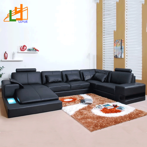<span class=keywords><strong>Divano</strong></span> a forma di U di lusso in vera pelle stile europeo nuovi disegni per mobili da soggiorno appartamento - Product Image 4