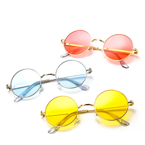 Jaspeer hombres moda gafas de sol metal pequeño negro coreano sol <span class=keywords><strong>verde</strong></span> oscuro Unisex gafas de sol redondas - Product Image 2