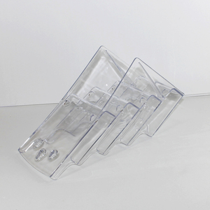 4 tiers A6 parete di plastica brochure holder tabella foglio di file di documento biglietto di auguri biglietto di <span class=keywords><strong>display</strong></span> del supporto del basamento