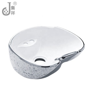 JX013 Meuble de salon moderne de luxe en céramique couleur or, lavabo de coiffure auto-nettoyant avec glaçure pour salle de bain d'hôtel - Product Image 4
