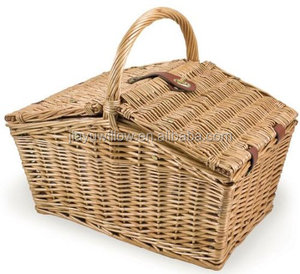 Wholesale <strong>Wicker</strong> Picnic <strong>Basket</strong>, <strong>Wicker</strong> Picnic <strong>Basket</strong> with <strong>Handle</strong> and Lid,willow Picnic <strong>Basket</strong> with Cutlery Carton Package Angel - Product Image 2