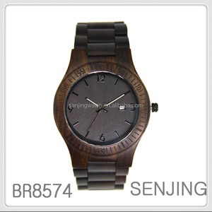 2017 de lujo populares buena calidad etiqueta privite hombres <span class=keywords><strong>reloj</strong></span> con <span class=keywords><strong>movimiento</strong></span> de japón fecha auto de madera al por mayor - Product Image 6