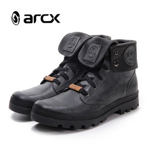 ARCX บู๊ทหนังใส่แข่งรถมอเตอร์ไซด์,บู๊ทหนังมีสไตล์ทนทานสำหรับขี่มอเตอร์ไซค์
