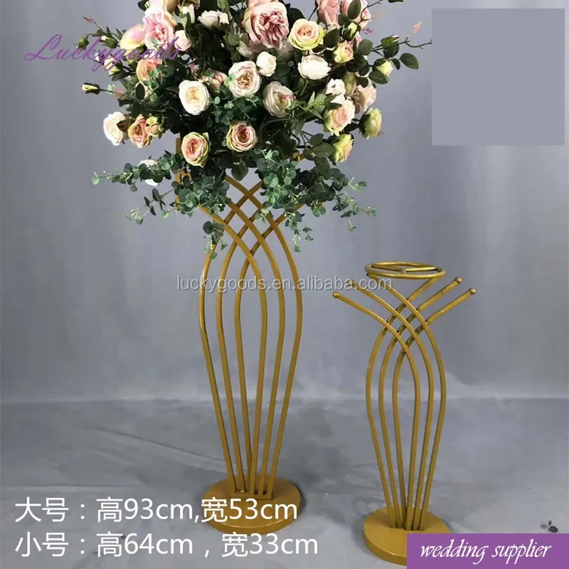 LDJ817ウェディングステージデコレーションマーメイドシェイプゴールド花瓶フラワーアレンジメント用