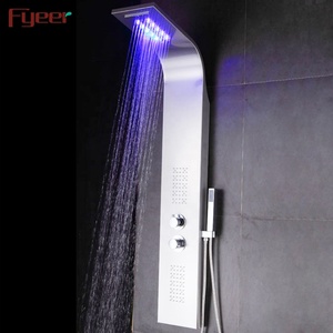 Fyeer Rainfall Stainless Steel Massage Hydro Power Led <strong>Shower</strong> Panel With <strong>Lights</strong> - Product Image 1
