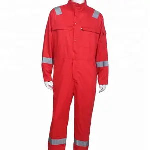 Electicican Cotton Mechanics Protective Royal Navy Uniform with Reflective Tape Fire Resistant Clothing Coverall