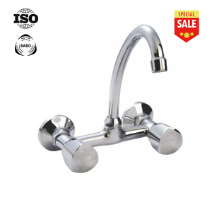 Doppio manico <span class=keywords><strong>lavabo</strong></span> rubinetto da cucina a parete in ottone cromato metallo acqua di rubinetto - Product Image 1