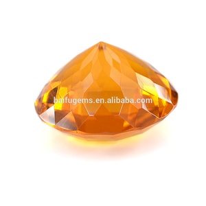 Usine chinoise, échiquier de couleur jaune de forme ronde, pierre précieuse en verre à facettes - Product Image 2