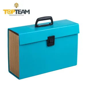 TOPTEAM Trường A4 Tông Matt Thư Mục Tập Tin Mở Rộng Hộp Với Pocket Tổ Chức